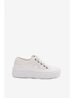 Dámské síťované tenisky na platformě Lee Cooper LCW-26-44-4485 bílé