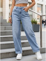 Dámské baggy džíny s vysokým pasem modré FashionStreet UY2927 Dámské baggy džíny s vysokým pasem modré FashionStreet UY2927