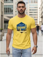 Pánské bavlněné tričko s potiskem EXPAND žluté FashionStreet NX5004R