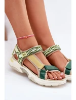 Dámské Sandály Na Suchý Zip D.Franklin DFSH406003 Zelené