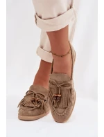 Dámské Mokasíny S Frézlami A Korálky Zelené Teressa