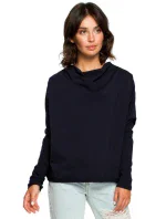 B094 Oversized top s výstřihem do V na zádech - karamelový