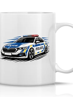 POLICIE - klasický bílý keramický hrníček 300 ml
