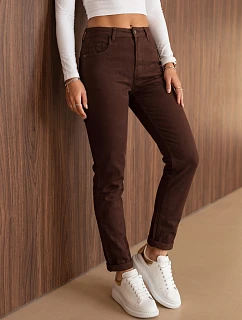 Dámské džíny Mom Fit s vysokým pasem, hnědé, FashionStreet UY3266