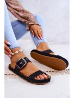 Módní pantofle s přezkou Big Star JJ274730 Black