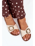 Dámské sandály na korkové platformě s přezkou béžové Vianara