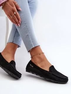 Dámské mokasíny vyrobené z Eco Suede Black Amrutia