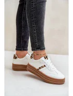 Dámské tenisky na platformě s leopardím vzorem bílé Dravinnia