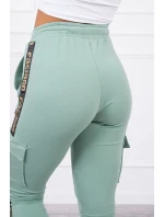 Tmavě mátové kalhoty cargo Tmavě mátové kalhoty cargo