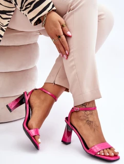 patentované sandály na podpatku Fuchsie Owen