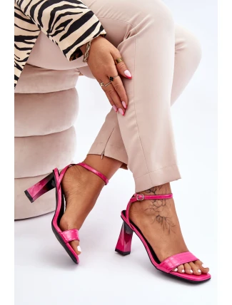 patentované sandály na podpatku Fuchsie Owen