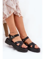 Dámské Sandály Na Platformě Z Eko Kůže Černé Gevinniser
