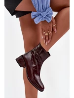 Dámské kotníkové boty z přírodní kůže na klíně vyhřívané D&A CR52-715 bordó Dámské kotníkové boty z přírodní kůže na klíně vyhřívané D&A CR52-715 bordó