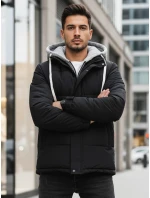 Pánská prošívaná zimní bunda s kapucí černá FashionStreet TX5104