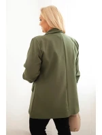 Dámská elegantní Plus Size sako khaki