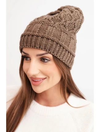 Čepice s fleece Marta K231 mocca Čepice s fleece Marta K231 mocca