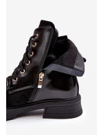Dámské módní boty se zipem a ozdobami D&A MR870-76 černé Dámské módní boty se zipem a ozdobami D&A MR870-76 černé