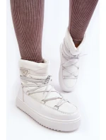 Dámské sněhule na platformě s vázáním bílé Fleure