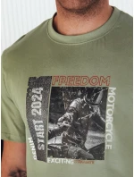 Pánské zelené tričko s potiskem FashionStreet RX5465