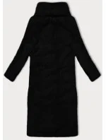 Černý dámský kožešinový kabát s límcem (WD2332) Černý dámský kožešinový kabát s límcem (WD2332)
