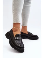 Dámské mokasíny s černým páskem Flanila