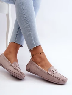 Dámské moderní semišové mokasíny fialové Rabell