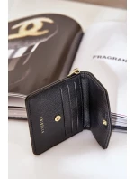 Pouzdro na karty se zlatým přívěskem, eko kůže, černé Iritinme