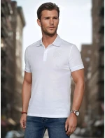Pánská polokošile s nášivkou bílá FashionStreet PX0627