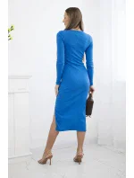 Dámské šaty s průstřihem ve výstřihu chrpově modré Dámské šaty s průstřihem ve výstřihu chrpově modré