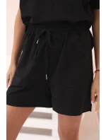 Dámský punto set s krátkými rukávy a šortkami černý