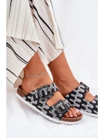 Dámské Pantofle S Přezkami A Leskem Černé S.Barski RB51-006