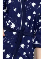 Dámský župan Y19252 tm. modrý s rybičkama - La Penna Dámský župan Y19252 tm. modrý s rybičkama - La Penna