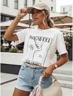 Dámské bavlněné tričko ERION ecru FashionStreet RY2503