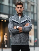 Pánský světle šedý rozepínací svetr FashionStreet WX2261z