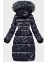 Tmavě modrá dámská metalická zimní bunda (B8073-3)