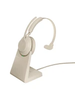 Bezdrátová sluchátka do uší Jabra Evolve2 65 UC Mono Link380c, béžová + stojánek