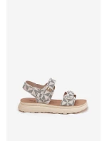 Dámské Sandały Z Materiálu Na Platformě Béžové Leriot