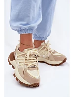 Kožené semišové dámské tenisky GOE TT2N4021 Béžové