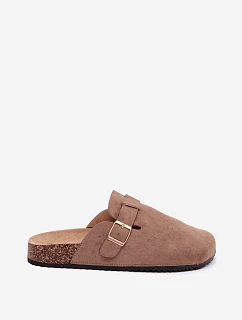 Ženské pantofle Chodaki s Zlatým Přezkou Khaki Alpine