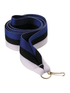 Stuha 22 mm - modrá, černá a bílá