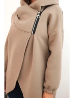 Dámská zateplená mikina s kapucí a asymetrickým zipem fango Dámská zateplená mikina s kapucí a asymetrickým zipem fango