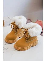 Dětské Trapery Botky na Zip s Kožešinou Camel Gerande