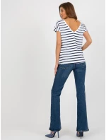 Dámská halenka RV TS 8568.76 bílá a tmavě modrá - FPrice