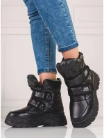 Módní sněhule černé dámské bez podpatku Módní sněhule černé dámské bez podpatku