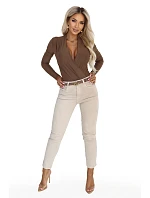 375-11 Stylové dámské body s překříženým výstřihem – barva mokka hnědá 375-11 Stylové dámské body s překříženým výstřihem – barva mokka hnědá