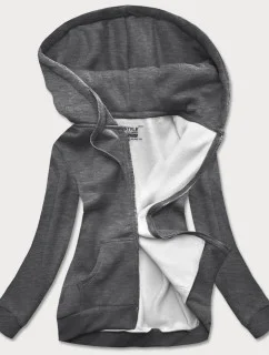 Tmavě šedá dámská sportovní mikina (W03-5)