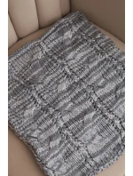 Dámský pletený měkký melírovaný zimní šál KN25 šedý+grafitový