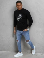 Pánská mikina s potiskem černá FashionStreet BX5364