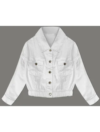 Bílá džínová bunda s gumou v pase (W026) Bílá džínová bunda s gumou v pase (W026)