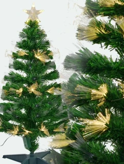 DEKORATIVNÍ VÁNOČNÍ STROMEK Z OPTICKÝCH VLÁKEN TEPLÁ BÍLÁ 90CM